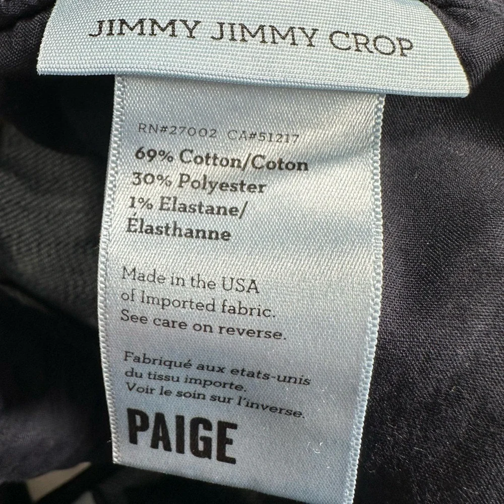 EUC PAIGE Jimmy Jimmy Cropped jeans in Rosalie‎ wash - size 27